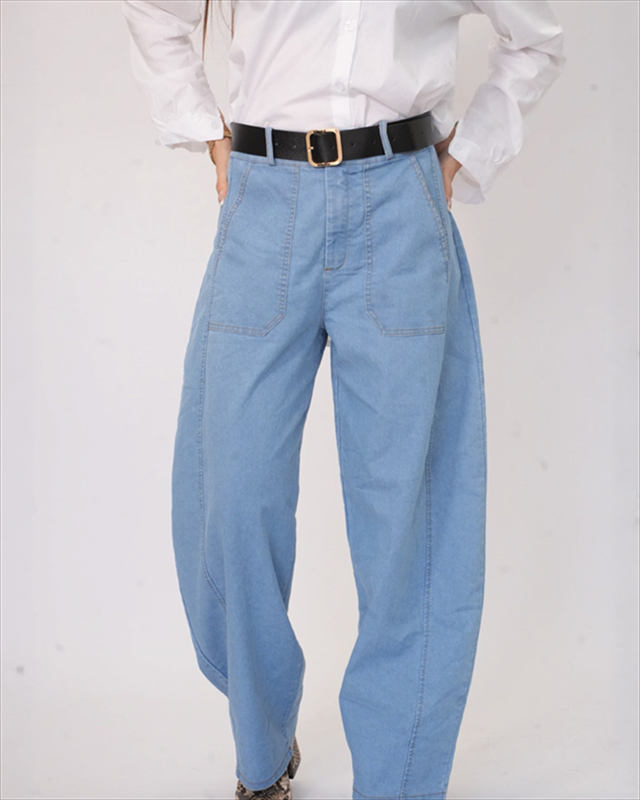 Wide leg jean pants 957222-null