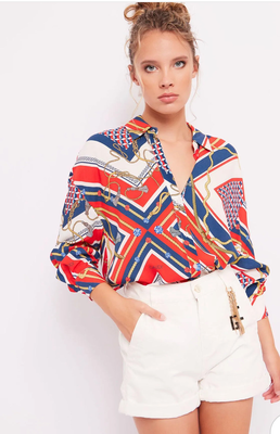 Gaudi shirt with print 411bd45010, Red, medium