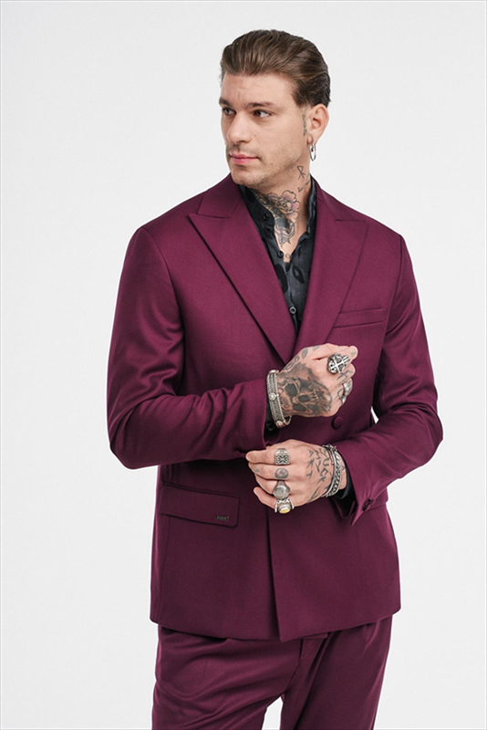 Stefan elastic slim fit textured blazer-null