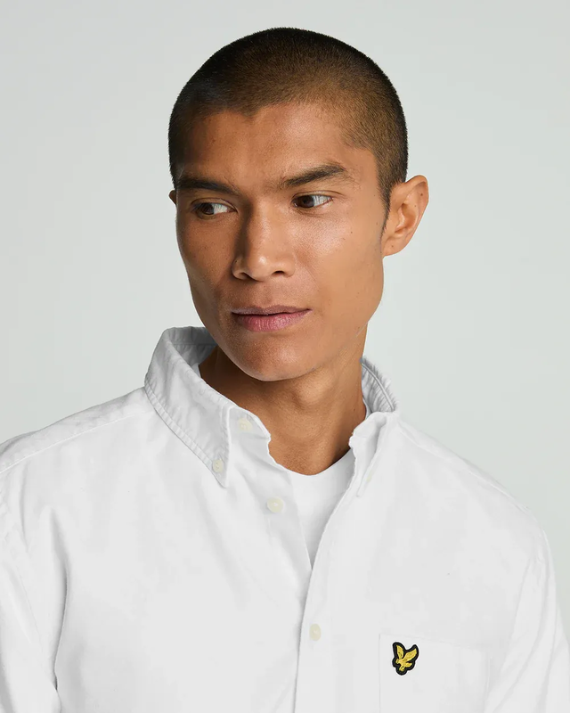 Plain oxford shirt 626 white-null