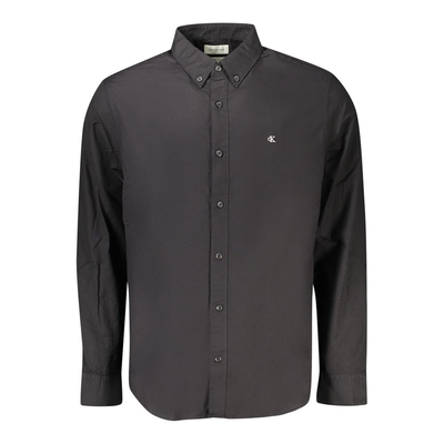 Black cotton men shirt, Black, medium
