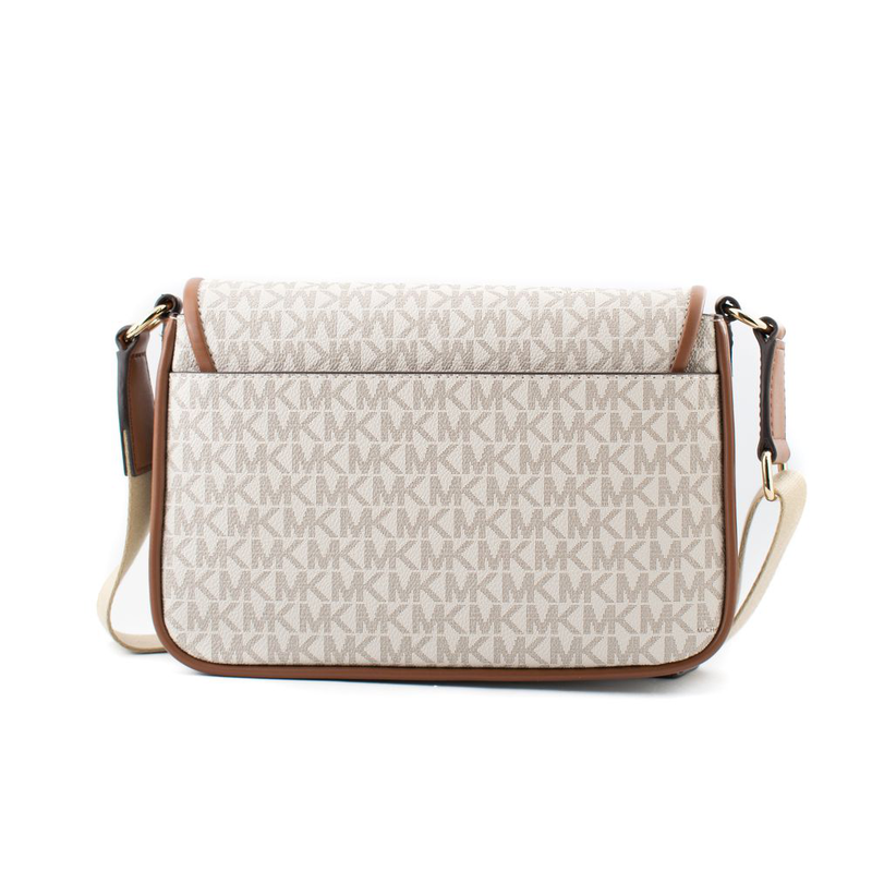 Beige canvas crossbody bag-null