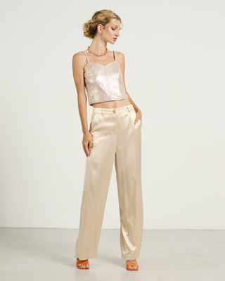 Trouser satin, Beige, medium
