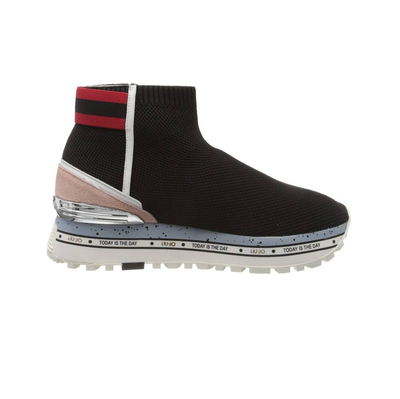 Maxi wonder 4 - elastic sock sneaker, Black / Red, medium