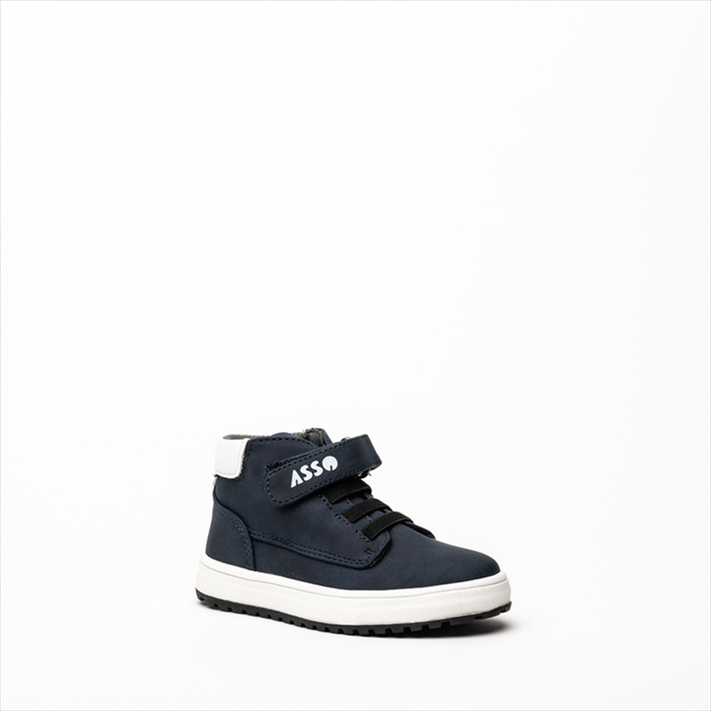 Asso navy hi sneakers with velcro-null