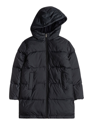 Roxy girls glory box - longline puffer jacket (ergjk03124-kv, Kvj0-black, medium