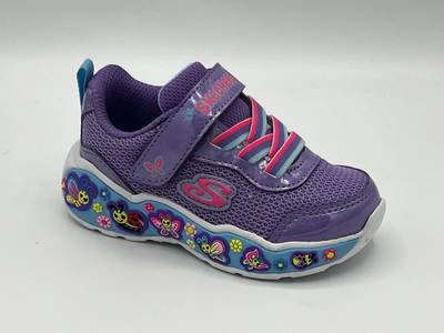 Athletic shoes with velcro strap and butterfly design sk303158n, Purple, medium