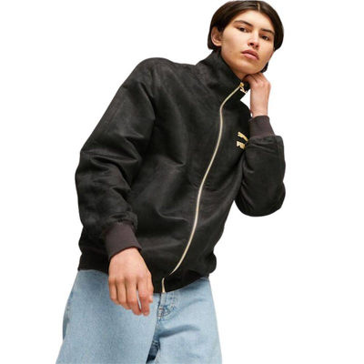 T7 reclaim suede track jacket, Black, medium
