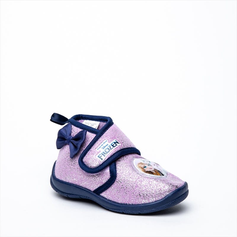 Frozen lilac bow velcro strap girls slippers image number null