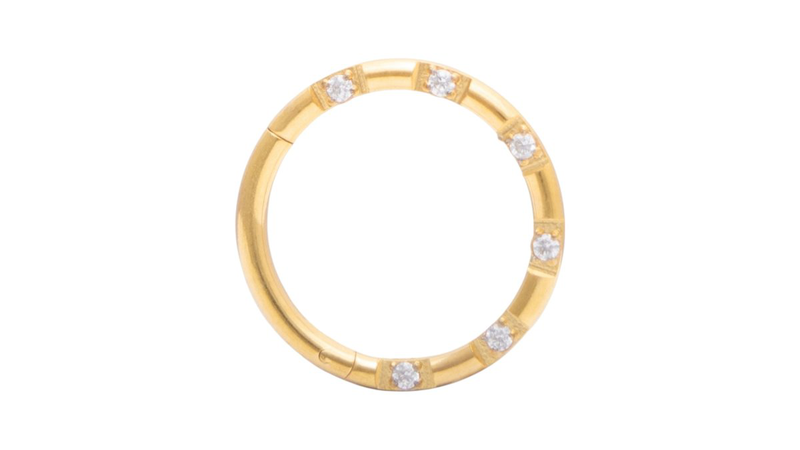 Surgical steel zircon stone clicker gold-null