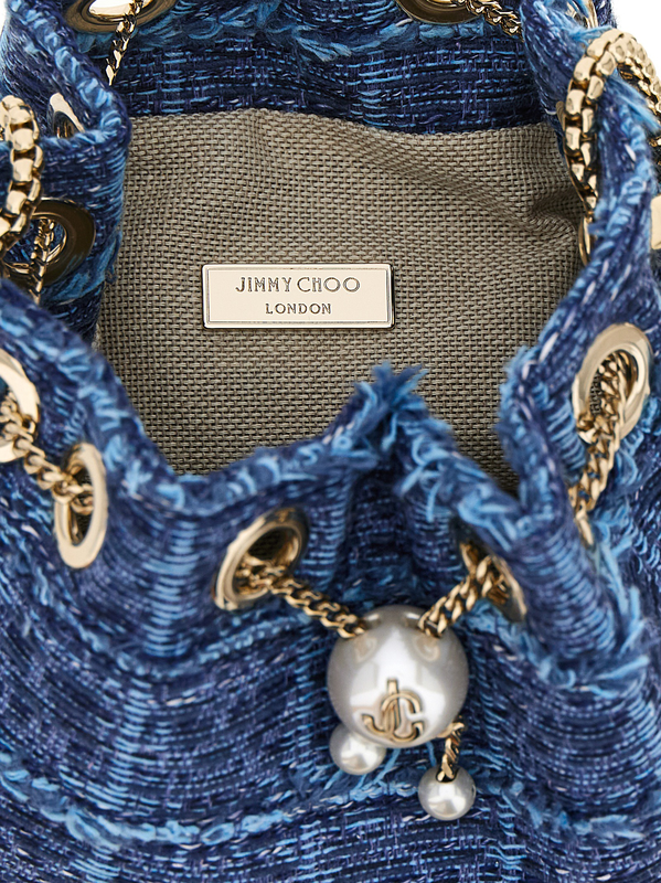 Blue fabric handbag-null