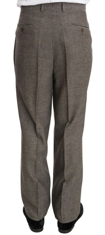 Brown wool regular single  breasted suit-null