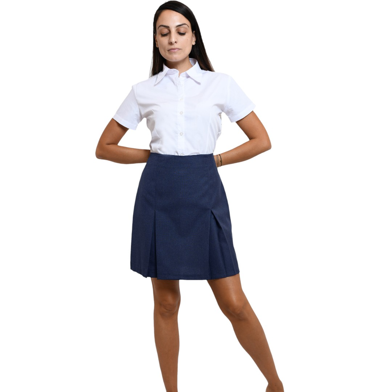 High school skirt with two pleats #17666-null