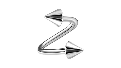 Surgical steel spiral cone silver, , medium