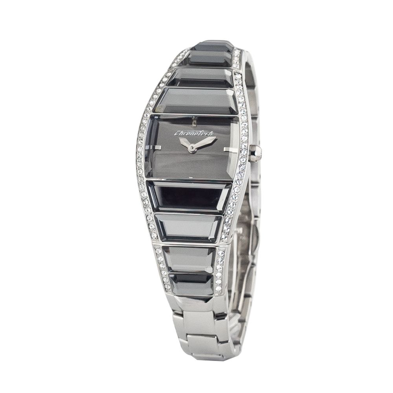 Silver stainless steel dress watch-null