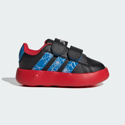Adidas infant grand court spider-man, Black-red, medium