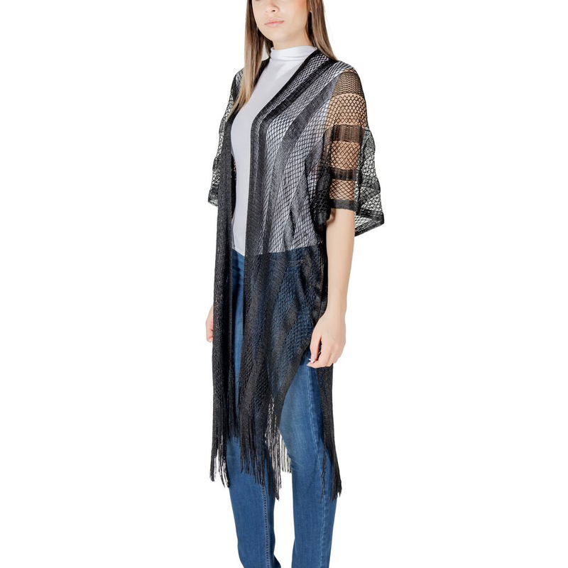 Black polyester scarf-null