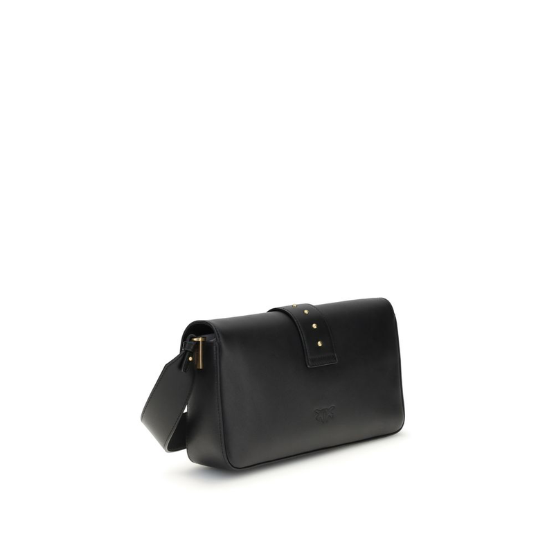 Black leather shoulder bag-null