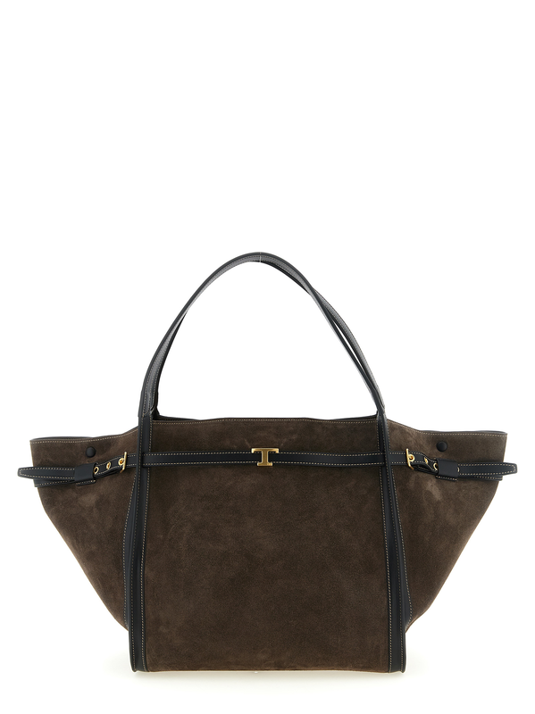 Brown calfskin tote bag-null