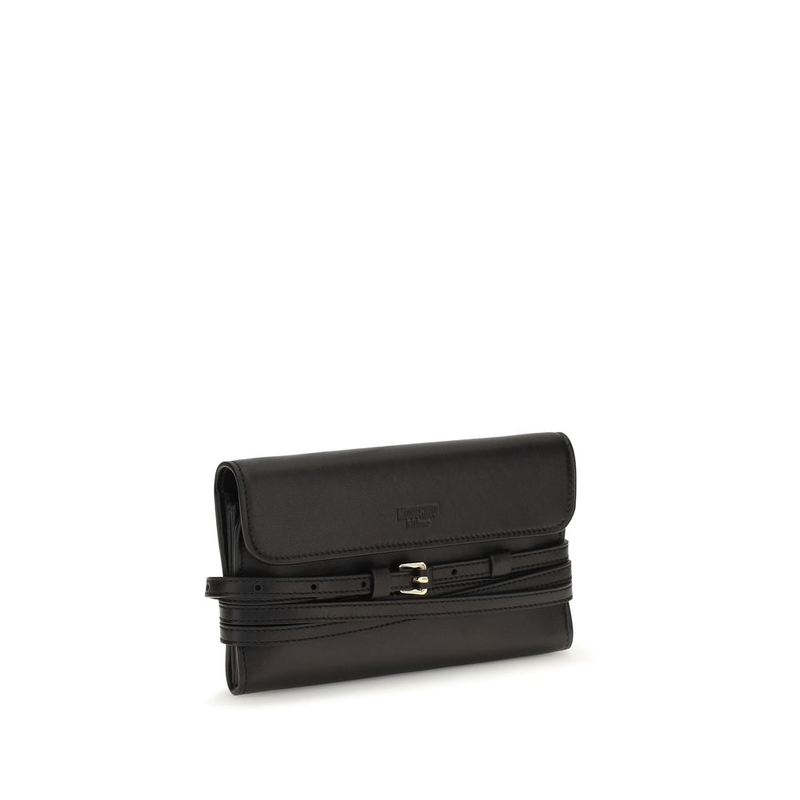 Black goatskin shoulder bag-null