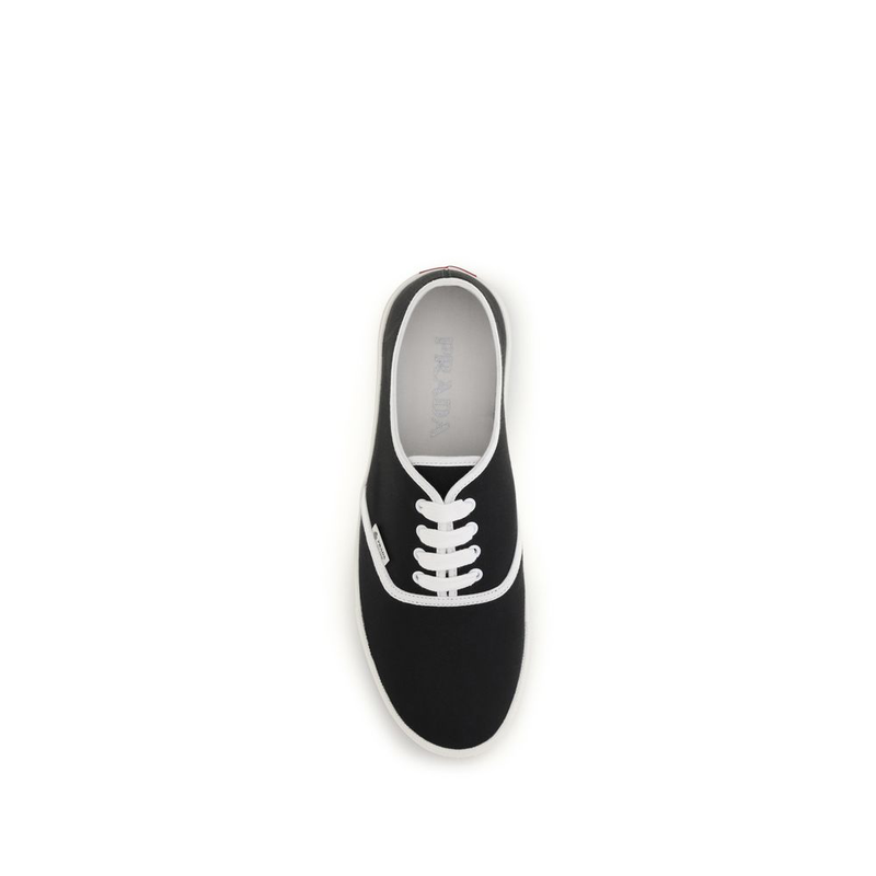Black cotton athletic sneakers-null