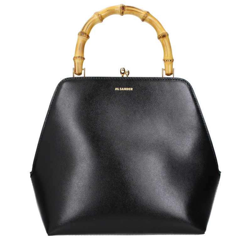 Black leather handbag-null