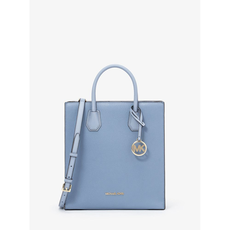 Blue leather handbag-null