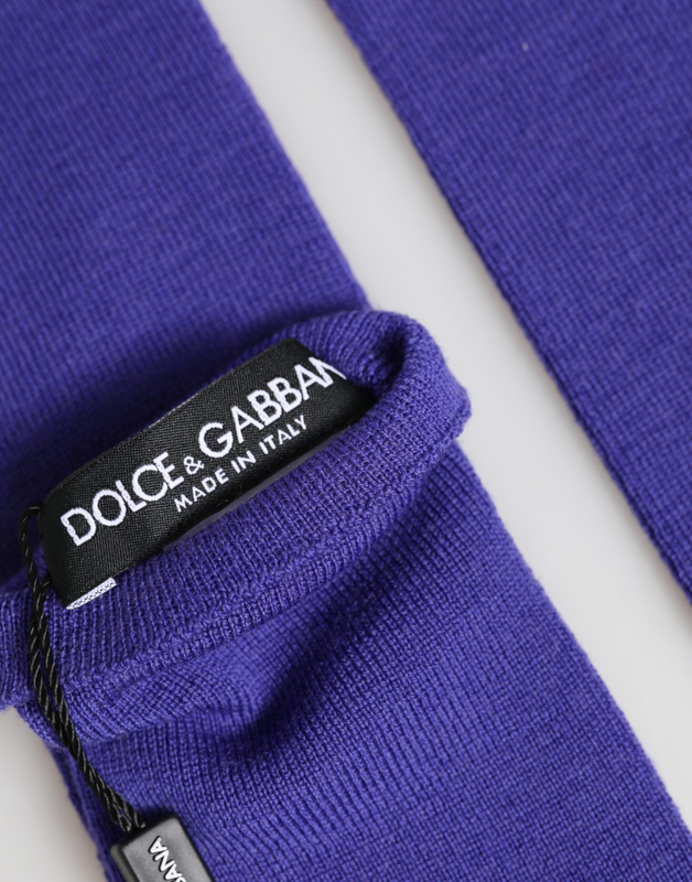 Violet wool fingerless elbow length mitten gloves-null