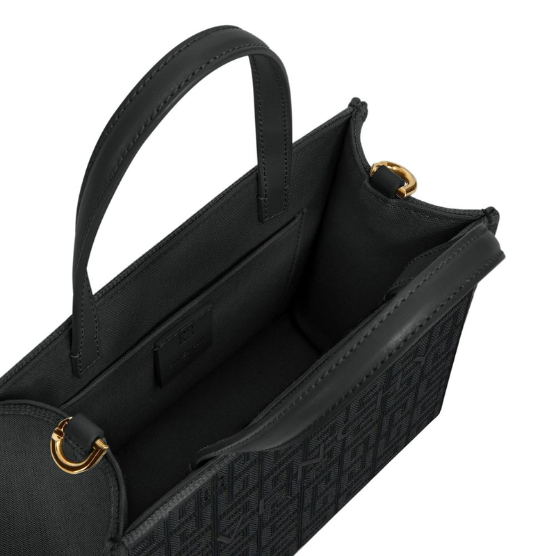 Black cotton tote bag-null