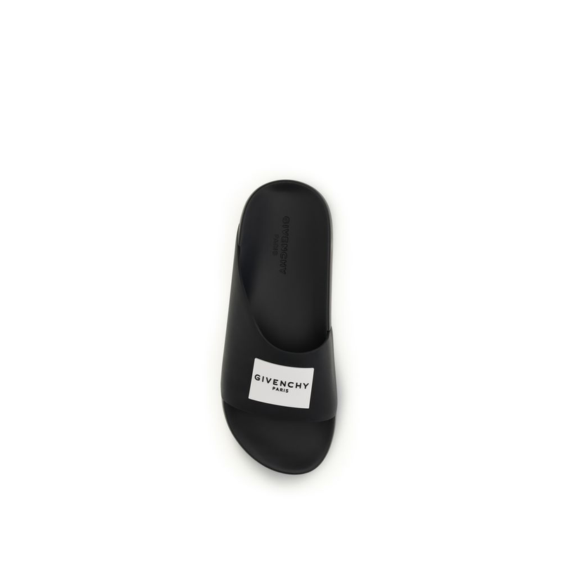 Black rubber sandals-null