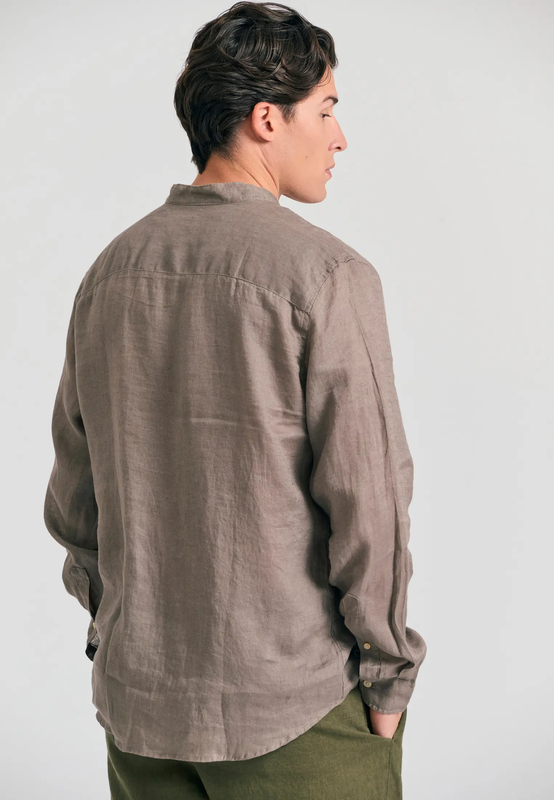 Funkybuddha linen shirt mao-null