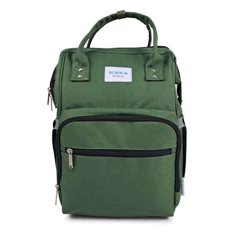 Bg berlin - mama bag & gift stainless steel bottle. Changing backpack, light blue diaper bag. image number null
