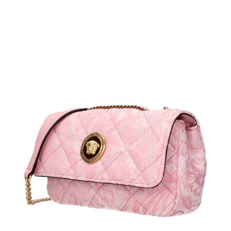 Pink fabric shoulder bag-null