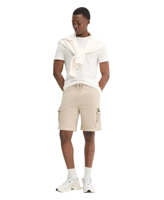 Ind contrast stitch cargo short-null