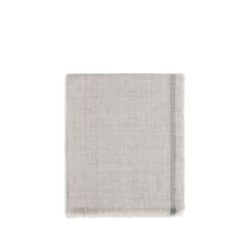 Gray linen scarf-null