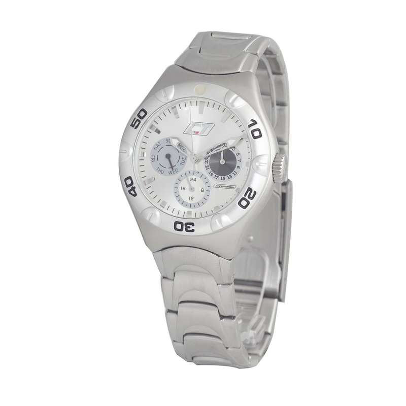 Silver stainless steel dress watch-null