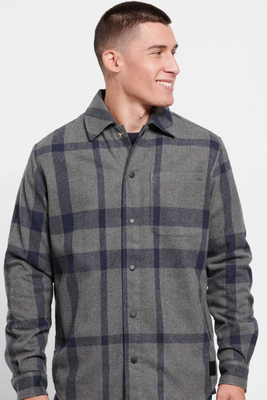 Funkybuddha checked overshirt, Anthracite, medium