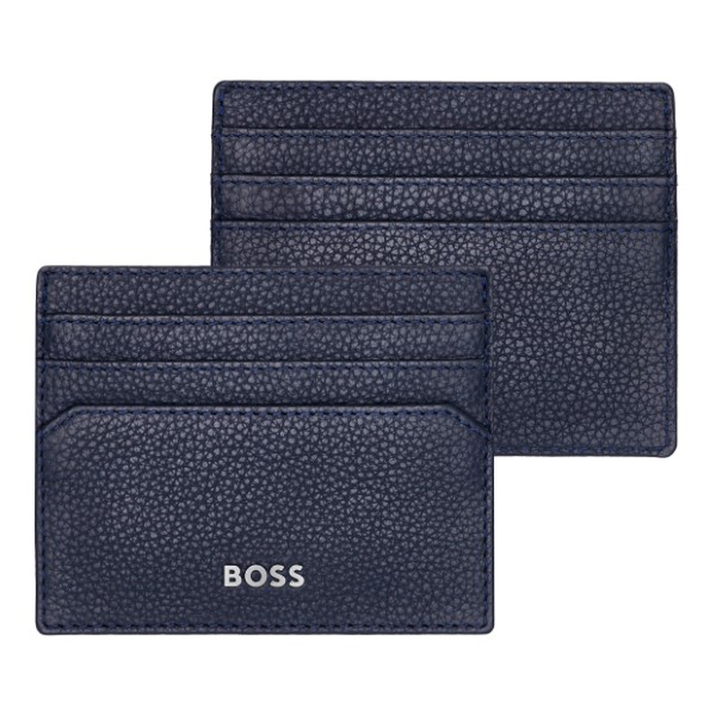 Boss card holder classic grained navy-null