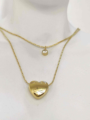 Heart double necklace-gold