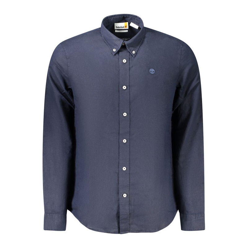 Blue linen men shirt-null