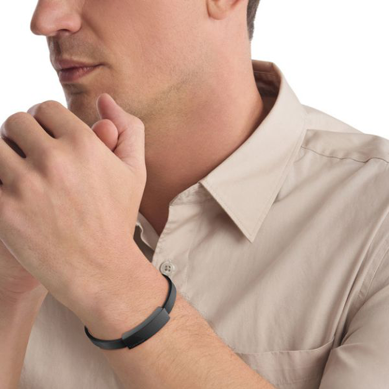 Calvin Klein black leather bracelet-null