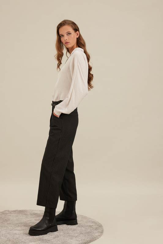 Product image: Aidi striped trousers with a belt at the waist-null