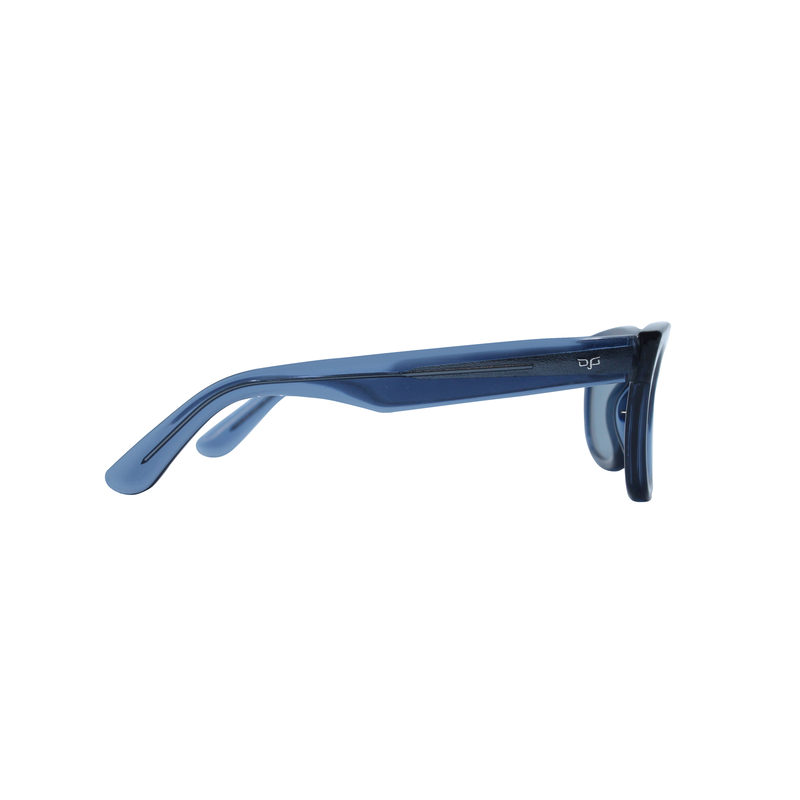 Product image: OJO sunglasses classic handmade crystal blue frame and temples with nylon blue reverse lenses rx-null