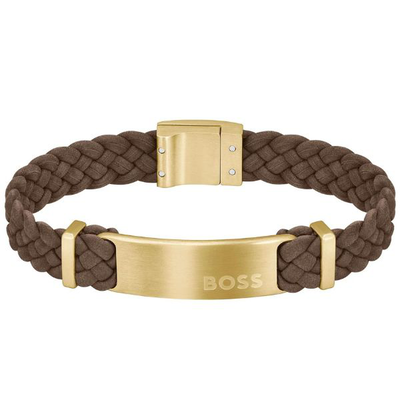 Boss dylan brown medium men's bracelet