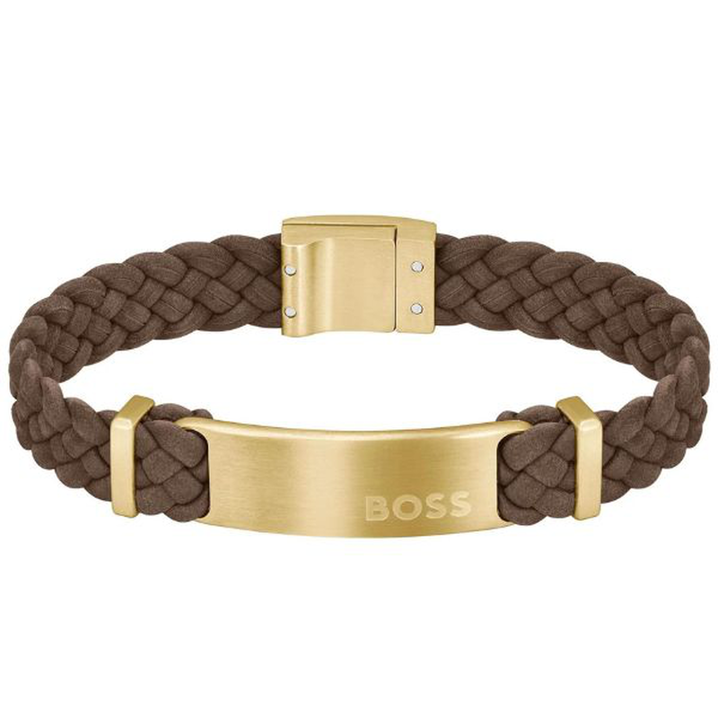 Boss dylan brown medium men's bracelet image number null