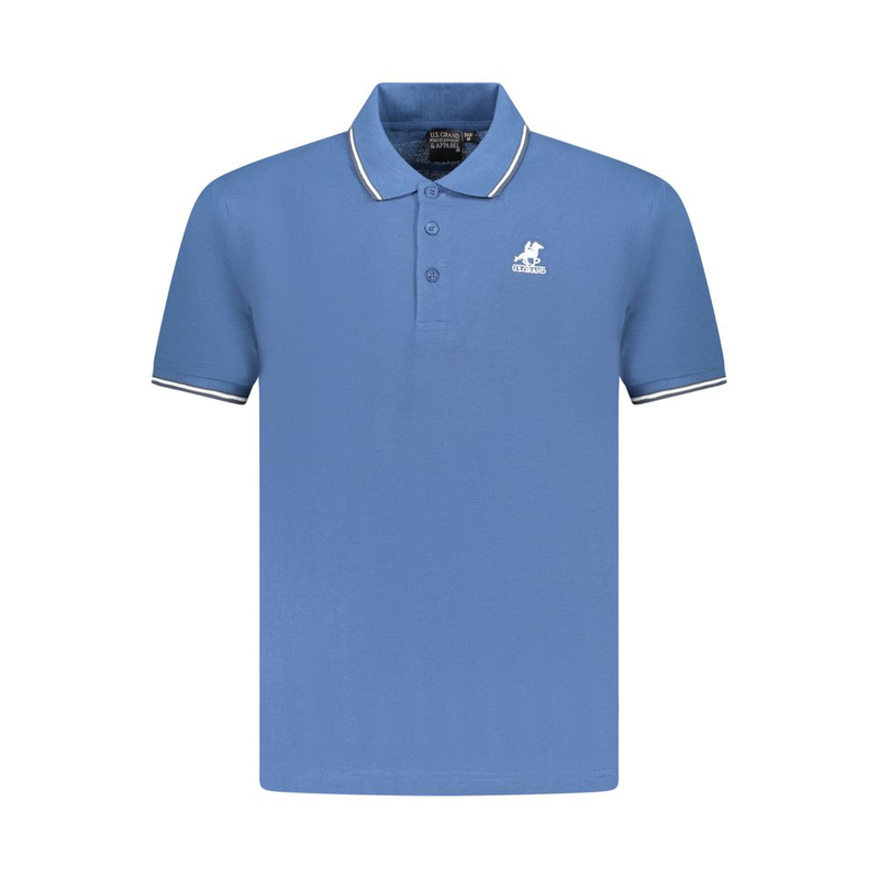 Blue cotton men's polo shirt-null