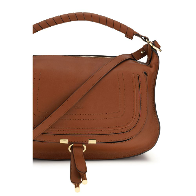 Brown calf leather bos taurus shoulder bag-null