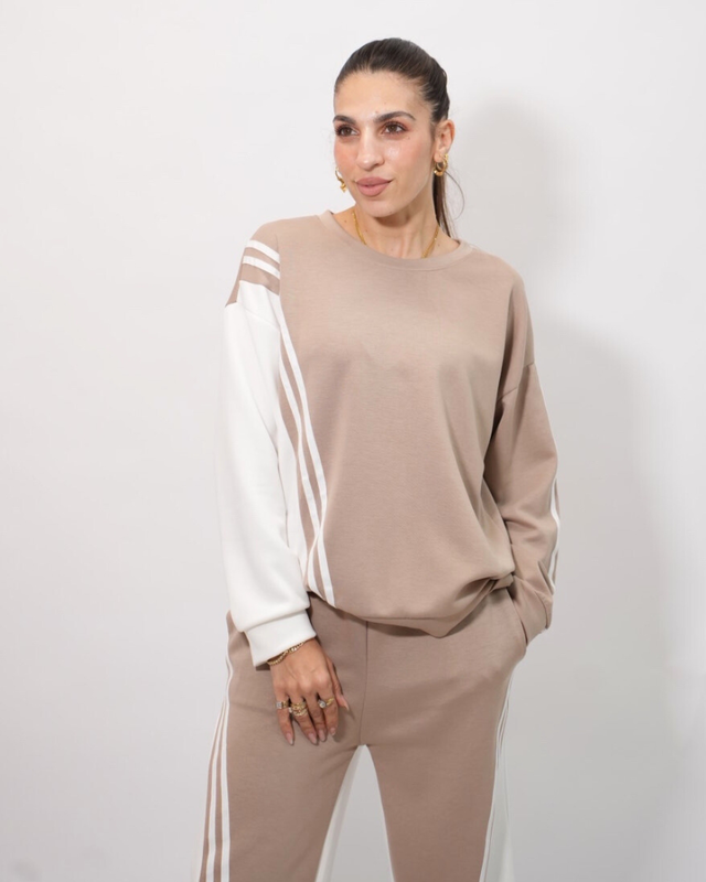 Stripe set tracksuit pants top 21657-null