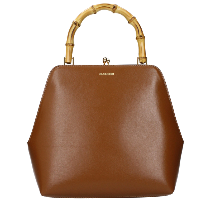 Brown leather handbag-null