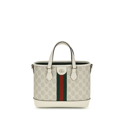 White fabric shoulder bag, White, medium
